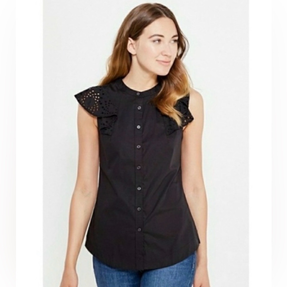 Banana Republic Flutter Sleeve Button Up Sz 0